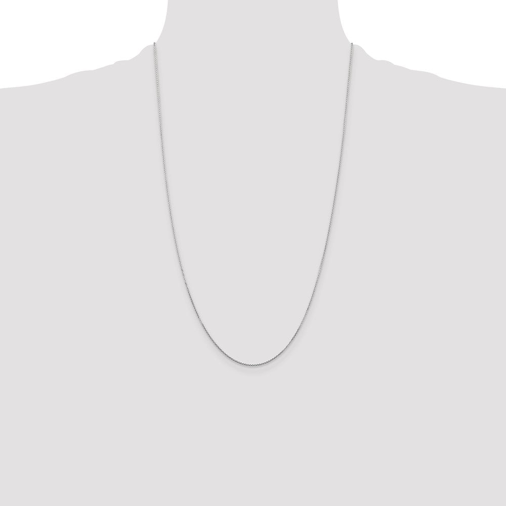 14k WG .8mm D/C Round Open Link Cable Chain (1.07 grams)