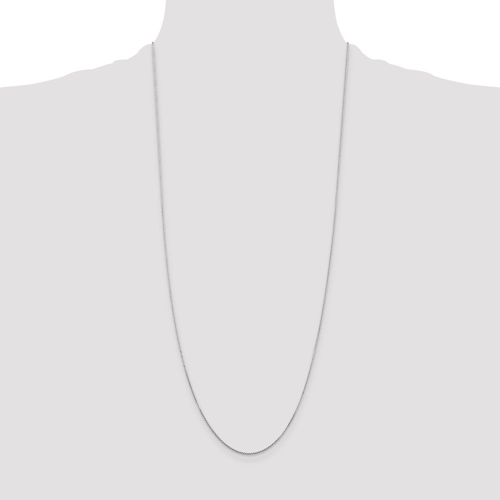 14k WG .8mm D/C Round Open Link Cable Chain (1.07 grams)