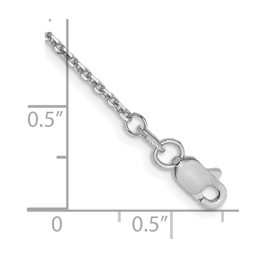 14k WG 1.4mm D/C Round Open Link Cable Chain Bracelet (1.67 grams)