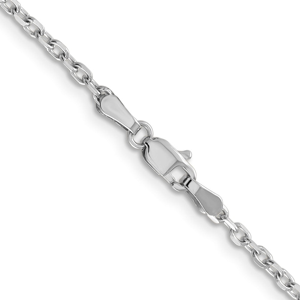 14k WG 2.2mm D/C Round Open Link Cable Chain (5.08 grams)