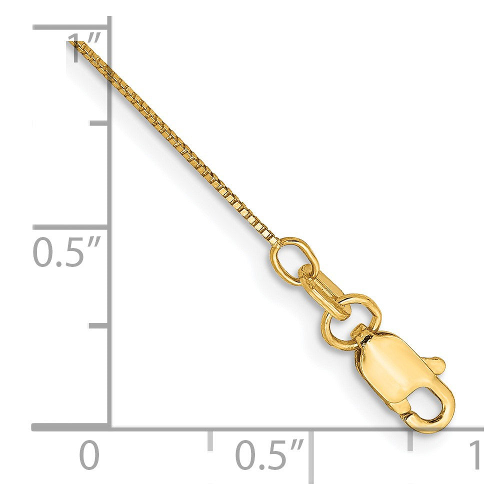 14k .5mm Box with Lobster Clasp Chain Bracelet (0.88 grams)