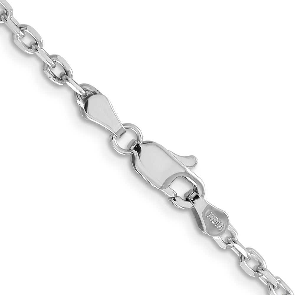 14k WG 3mm D/C Round Open Link Cable Chain (9.51 grams)