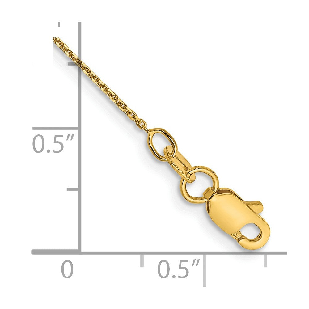 14k .8mm D/C Round Open Link Cable Chain Bracelet (0.85 grams)