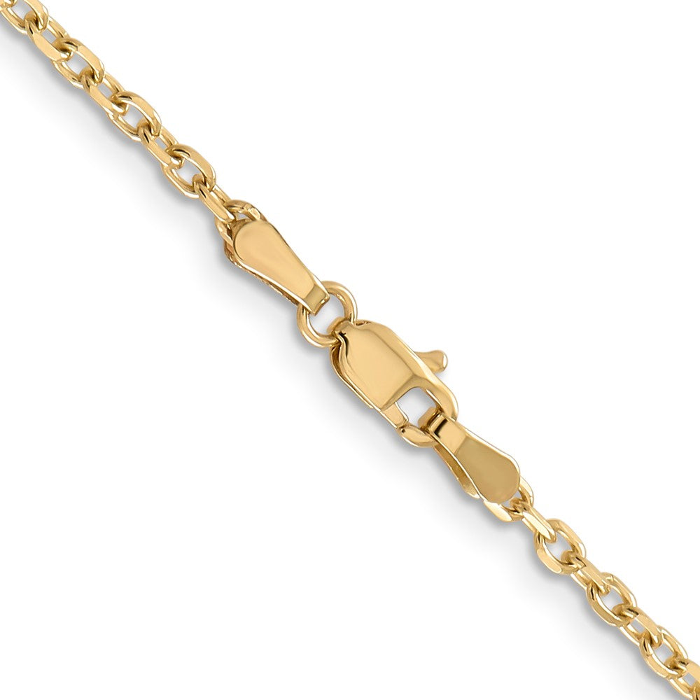 14k 2.2mm D/C Round Open Link Cable Chain (5.10 grams)