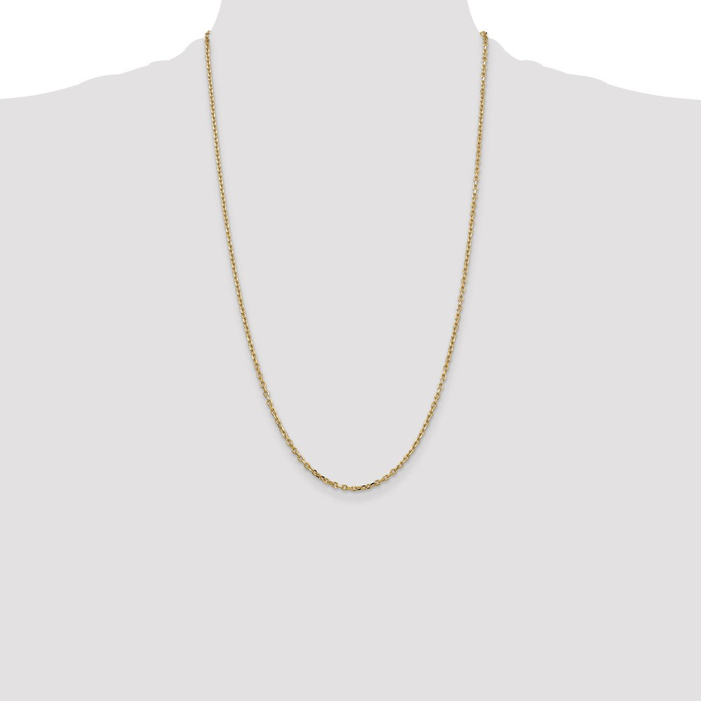 14k 2.2mm D/C Round Open Link Cable Chain (5.10 grams)