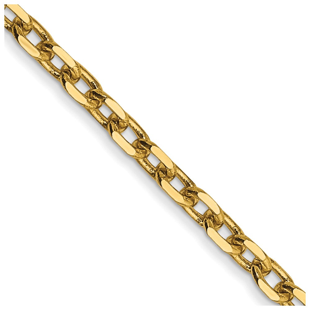 14k 2.2mm D/C Round Open Link Cable Chain (5.10 grams)