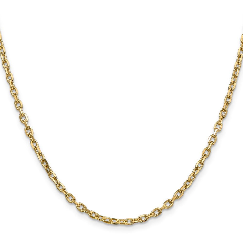 14k 3mm D/C Round Open Link Cable Chain (9.53 grams)