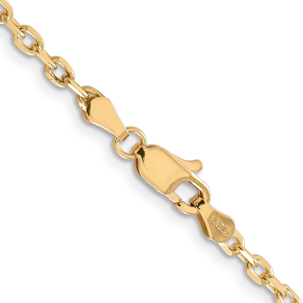 14k 3mm D/C Round Open Link Cable Chain (9.53 grams)