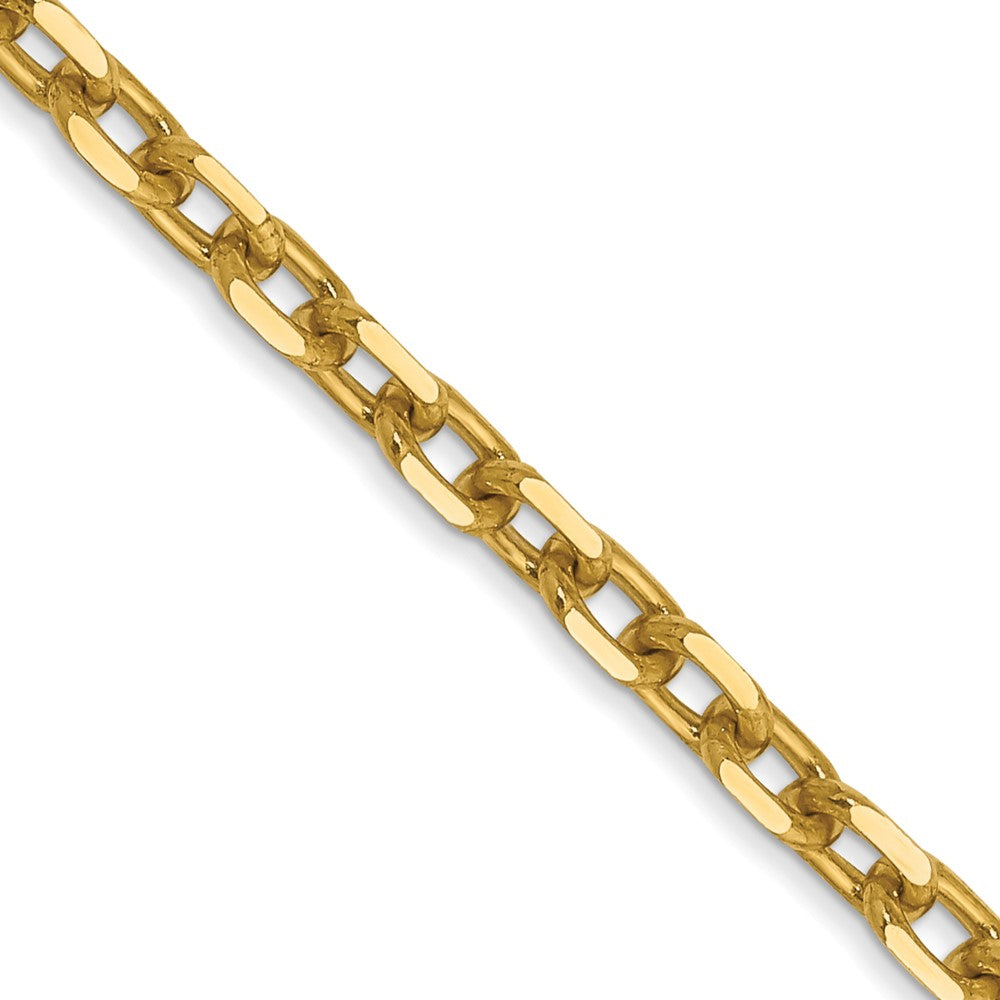 14k 3mm D/C Round Open Link Cable Chain (9.53 grams)