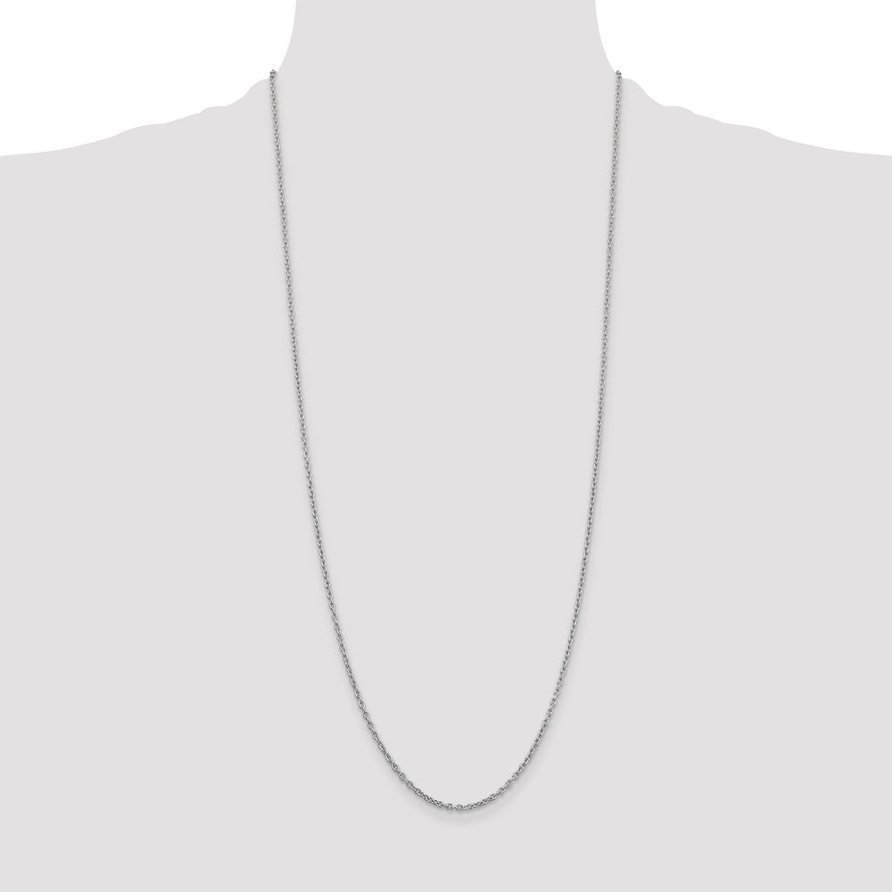 14k WG 2mm Round Open Link Cable Chain (3.72 grams)