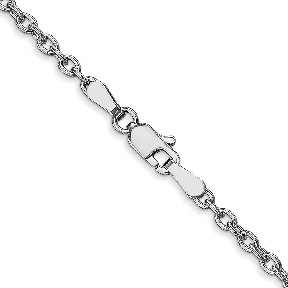 14k WG 2.4mm Round Open Link Cable Chain (5.29 grams)