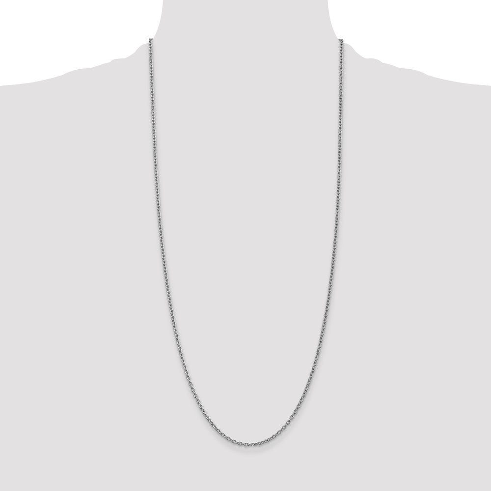 14k WG 2.4mm Round Open Link Cable Chain (5.29 grams)