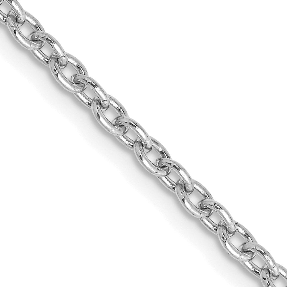 14k WG 2.4mm Round Open Link Cable Chain (5.29 grams)