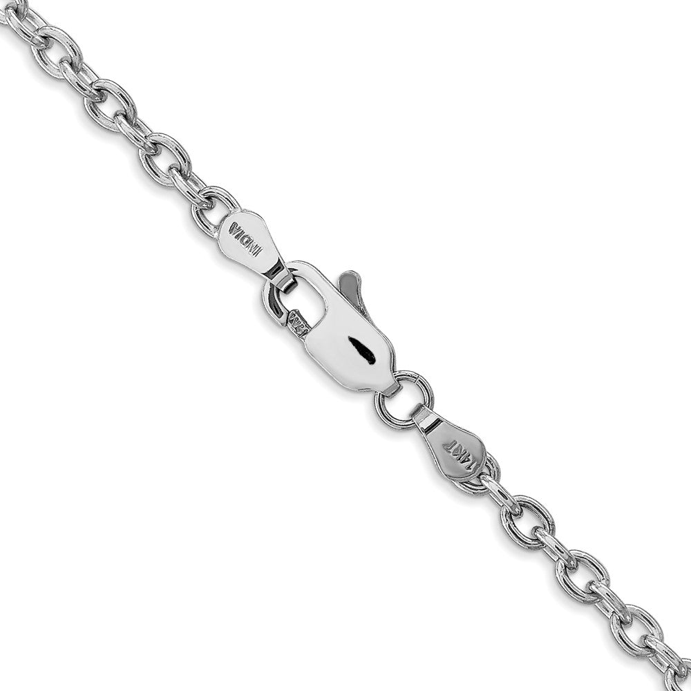 14k WG 3.2mm Round Open Link Cable Chain (10.69 grams)