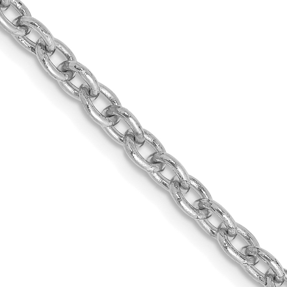 14k WG 3.2mm Round Open Link Cable Chain (10.69 grams)