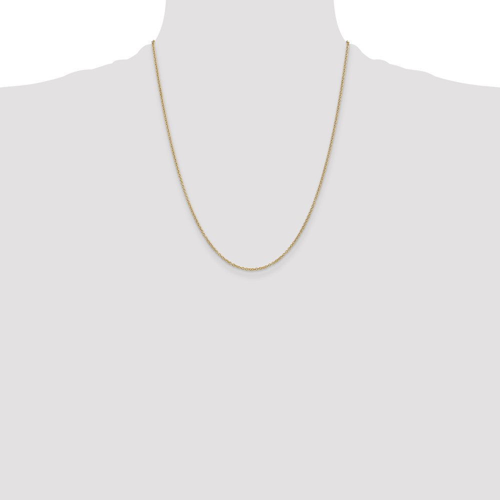 14k 1.4mm Round Open Wide Link Cable Chain (2.20 grams)