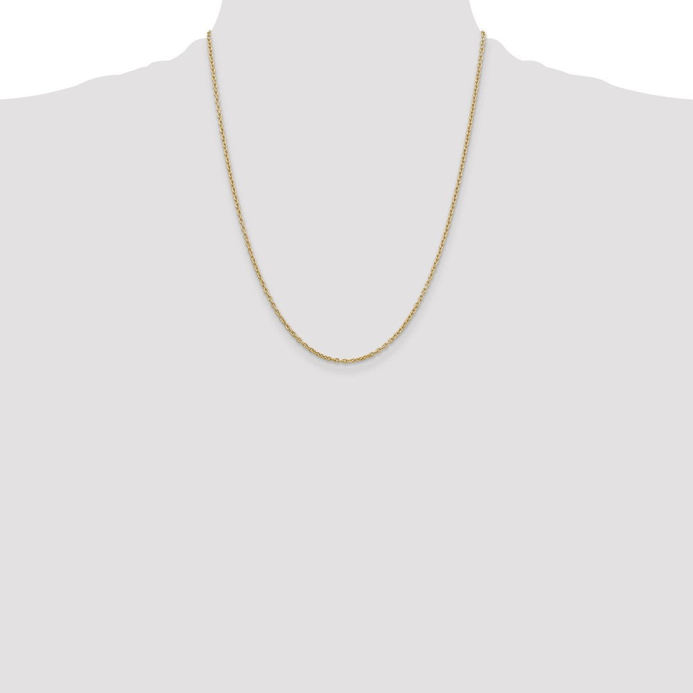 14k 2mm Round Open Link Cable Chain (3.72 grams)