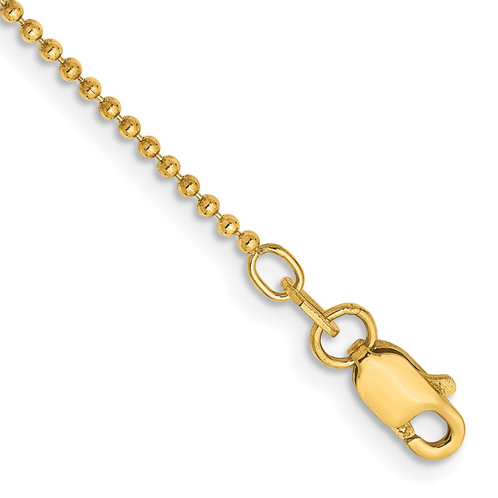 14k 1.2mm D/C Beaded Chain Bracelet (1.47 grams)