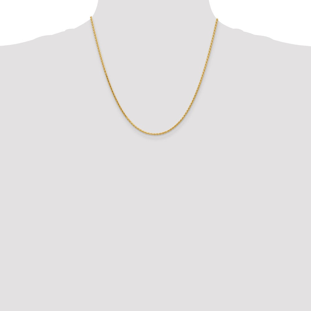 14K 1.6mm D/C Parisian Wheat Chain (5.85 grams)