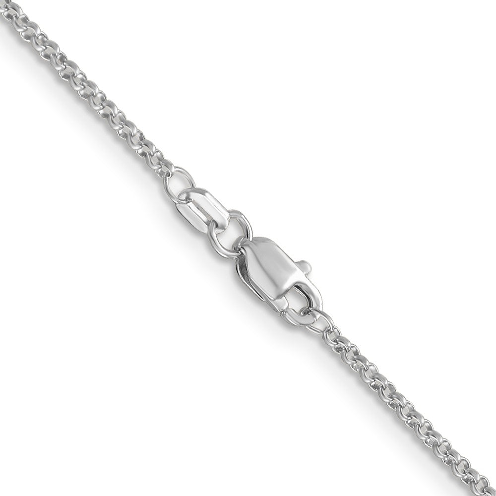 14k White Gold 1.55mm Rolo Pendant Chain (2.65 grams)