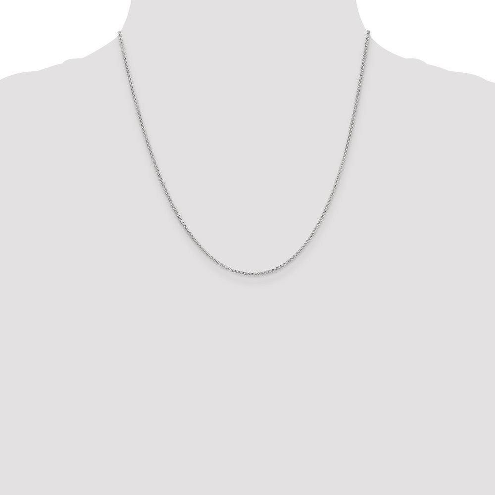 14k White Gold 1.55mm Rolo Pendant Chain (2.65 grams)