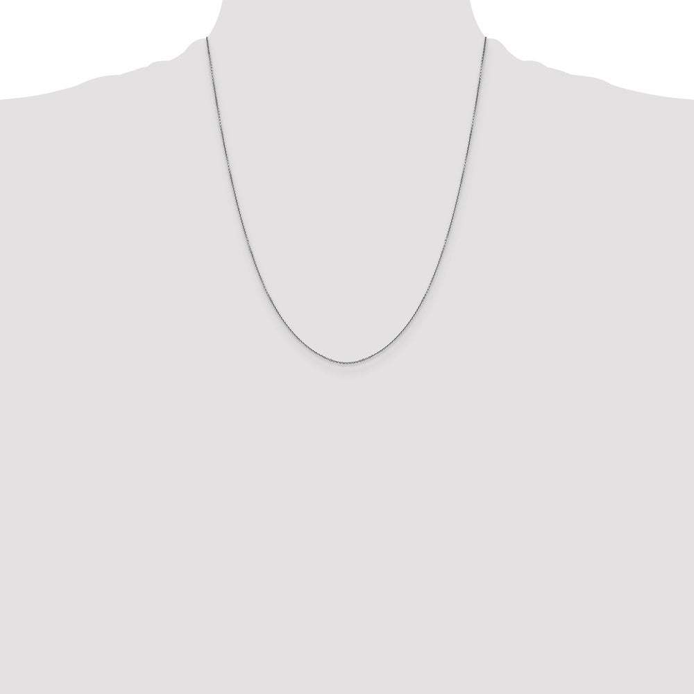 14k WG .9mm D/C Round Open Link Cable Chain (1.55 grams)