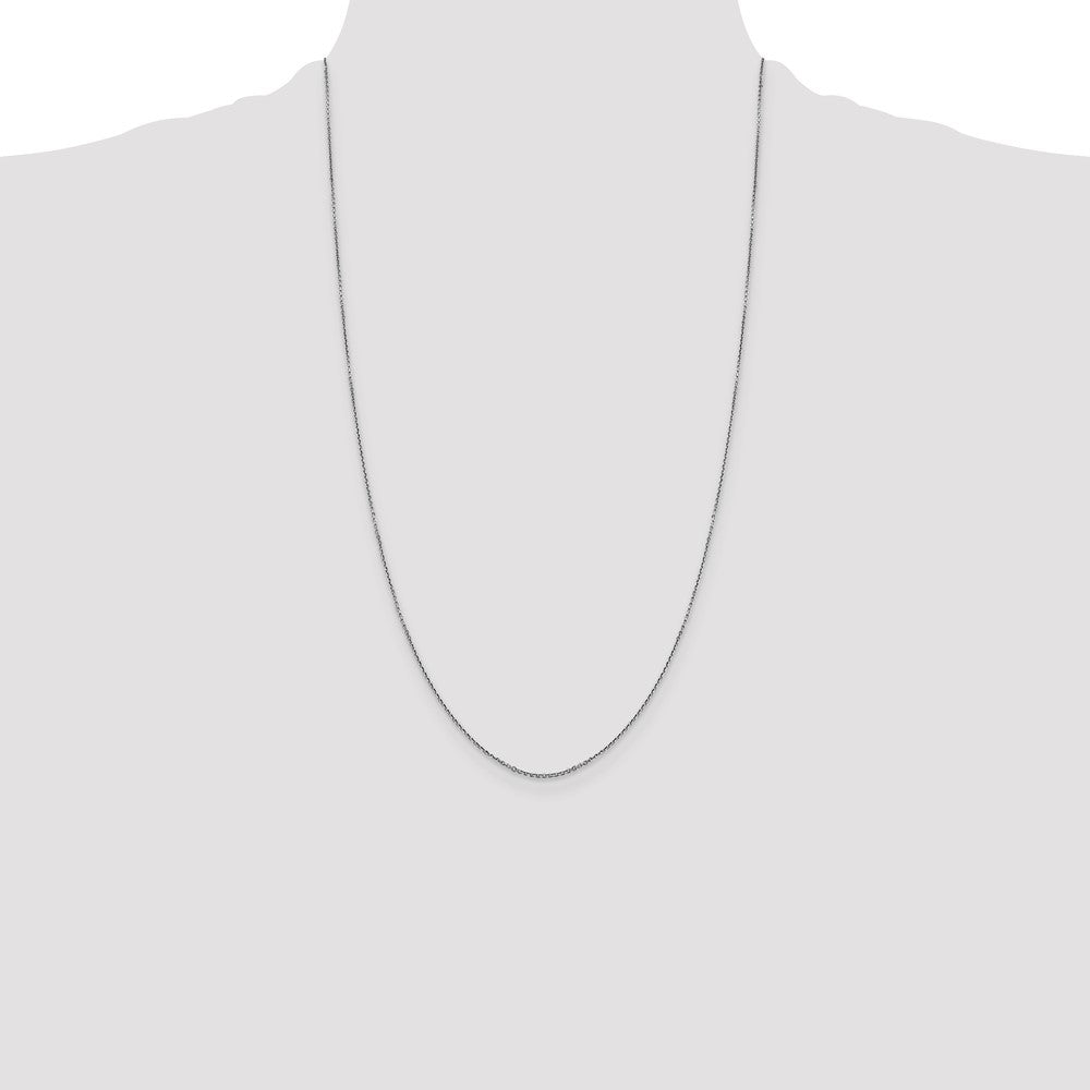 14k WG .9mm D/C Round Open Link Cable Chain (1.55 grams)