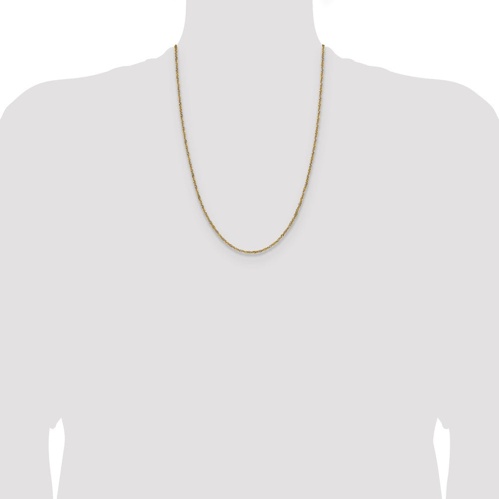14k Yellow Gold with Rhodium 1.65mm Singapore Chain (2.10 grams)