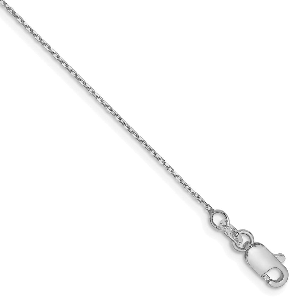 14k White Gold .8mm D/C Forzantine Cable Chain Bracelet (0.83 grams)