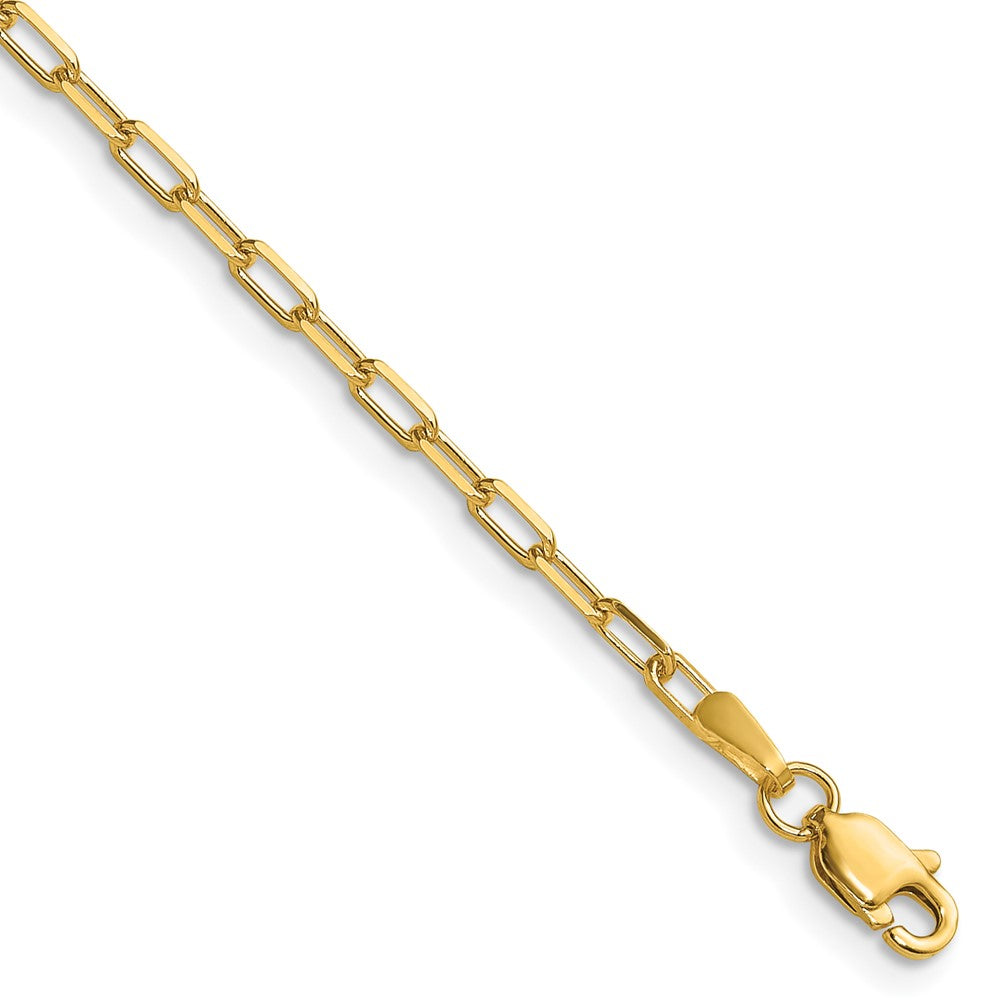 14k 2.1mm Solid Beveled Paperclip Chain Bracelet (1.91 grams)