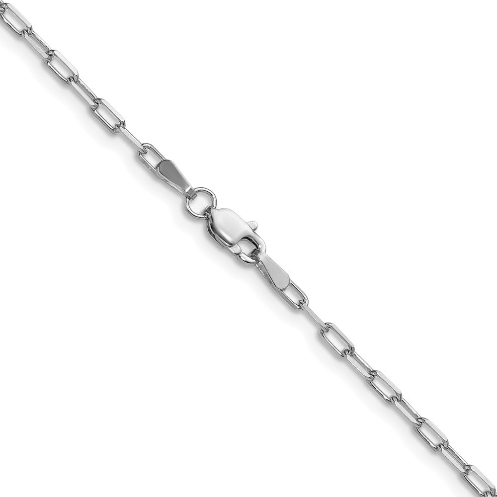14k White Gold 2.1mm Solid Beveled Paperclip Chain (3.87 grams)