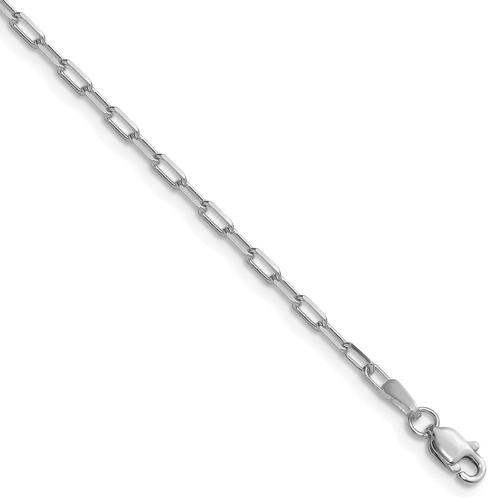14k White Gold 2.1mm Solid Beveled Paperclip Chain (3.87 grams)