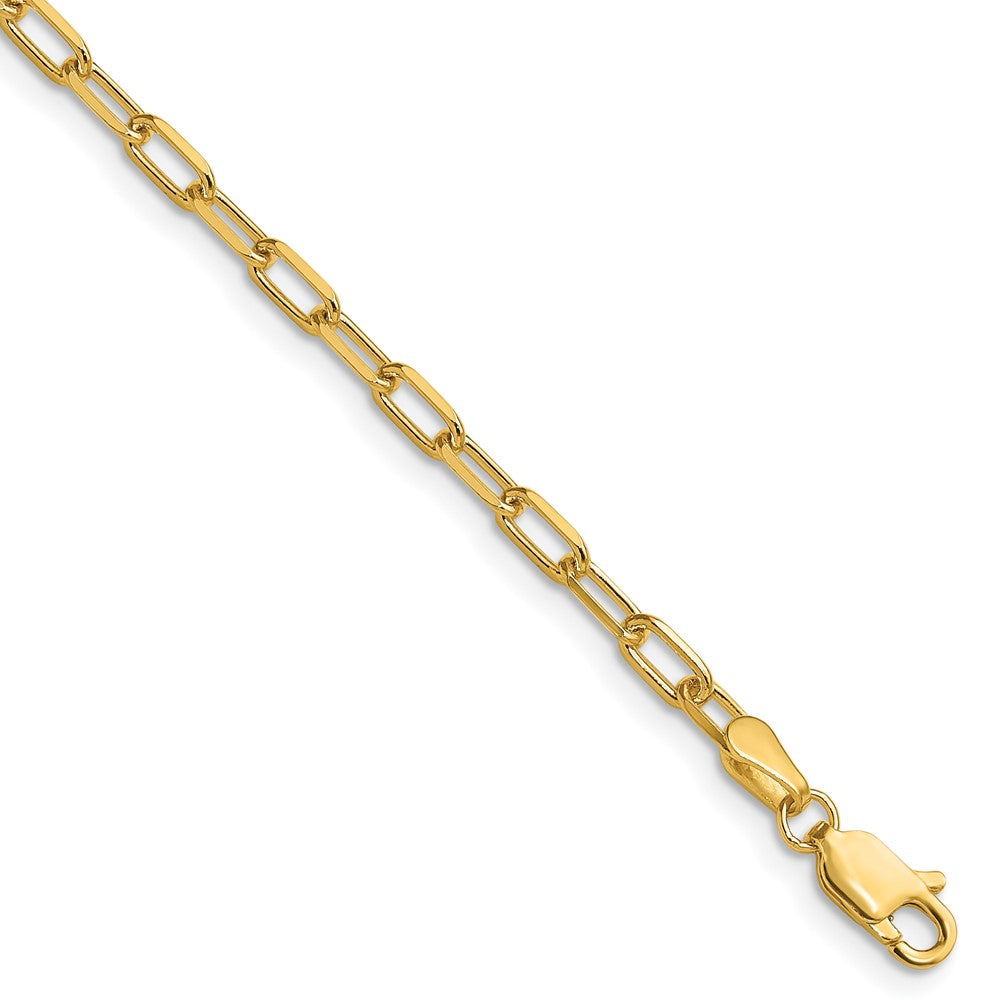 14k 3.0mm Solid Beveled Paperclip Chain Bracelet (3.20 grams)
