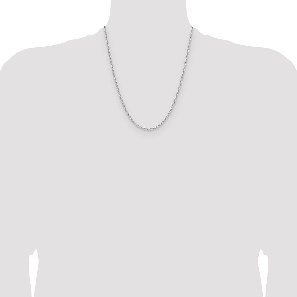 14k White Gold 3.0mm Solid Beveled Paperclip Chain (6.49 grams)