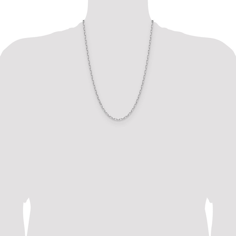 14k White Gold 3.0mm Solid Beveled Paperclip Chain (6.49 grams)