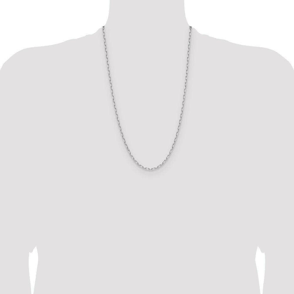 14k White Gold 3.0mm Solid Beveled Paperclip Chain (6.49 grams)
