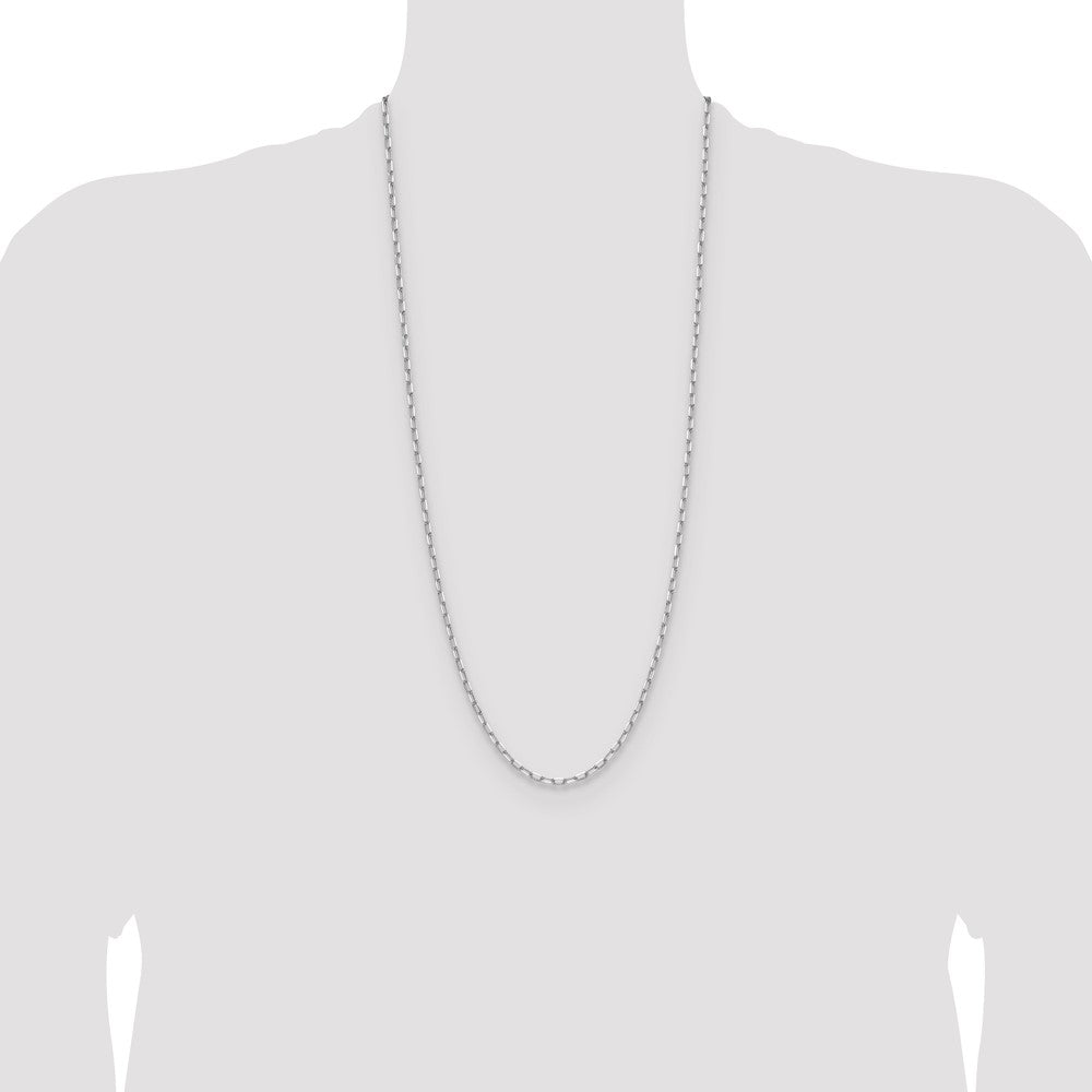 14k White Gold 3.0mm Solid Beveled Paperclip Chain (6.49 grams)