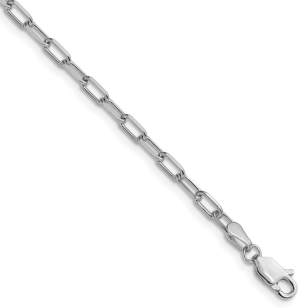 14k White Gold 3.0mm Solid Beveled Paperclip Chain (6.49 grams)