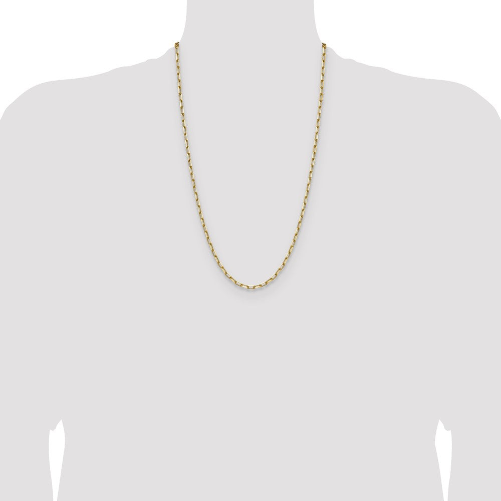 14k 3.5mm Solid Beveled Paperclip Chain (10.22 grams)