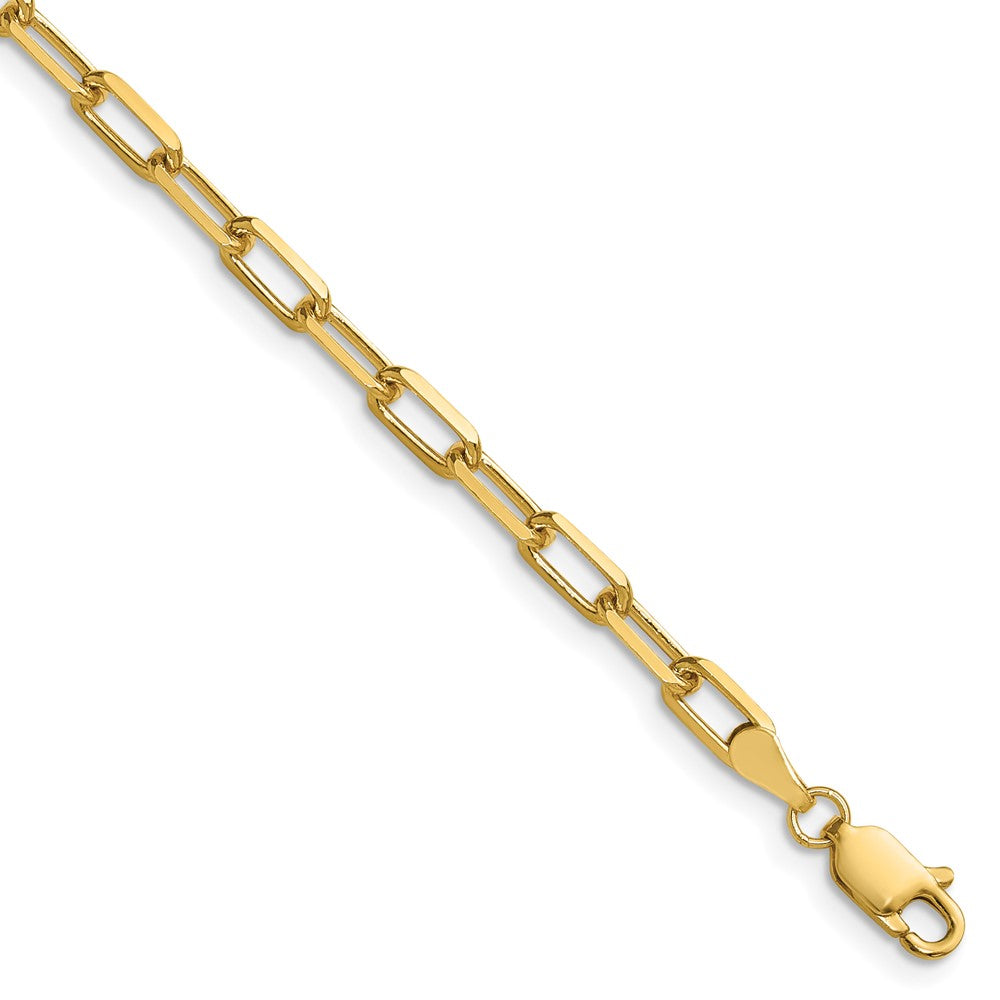 14k 3.5mm Solid Beveled Paperclip Chain Bracelet (4.25 grams)