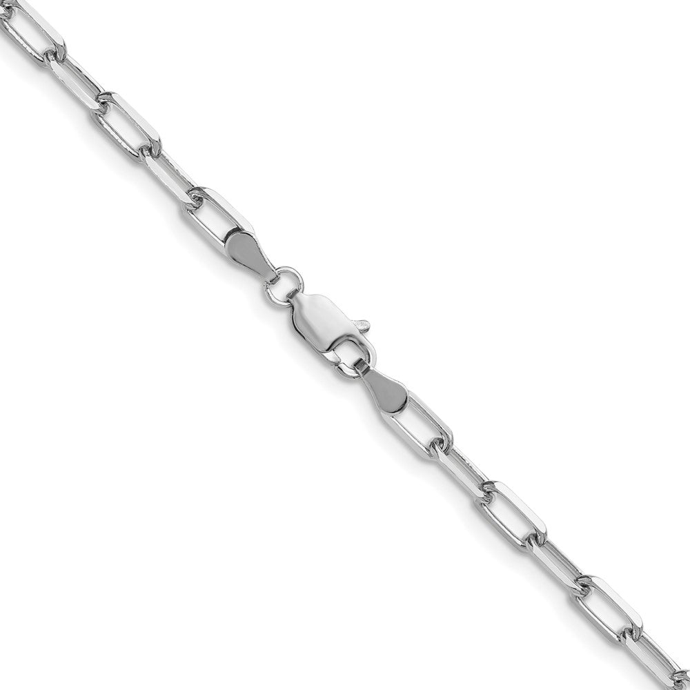 14k White Gold 3.5mm Solid Beveled Paperclip Chain (10.59 grams)