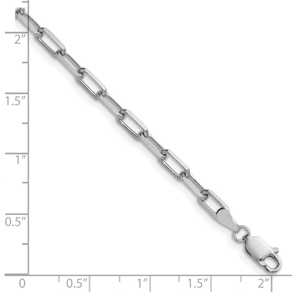 14k White Gold 3.5mm Solid Beveled Paperclip Chain Bracelet (4.39 grams)