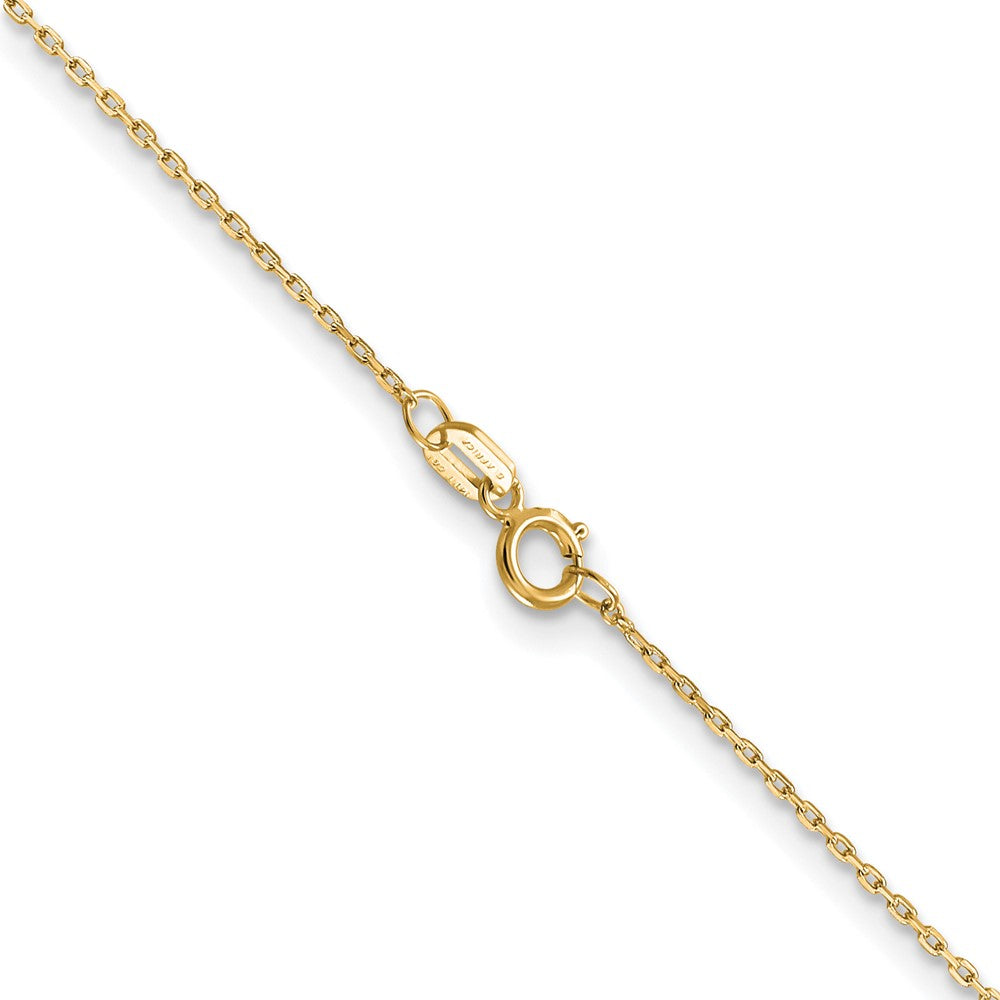 14k .8mm D/C Cable with Spring Ring Clasp Chain (0.87 grams)