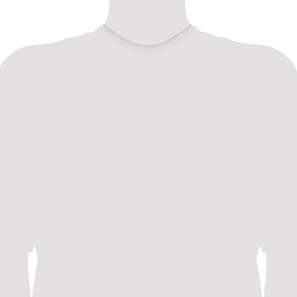 14k .8mm D/C Cable with Spring Ring Clasp Chain (0.87 grams)