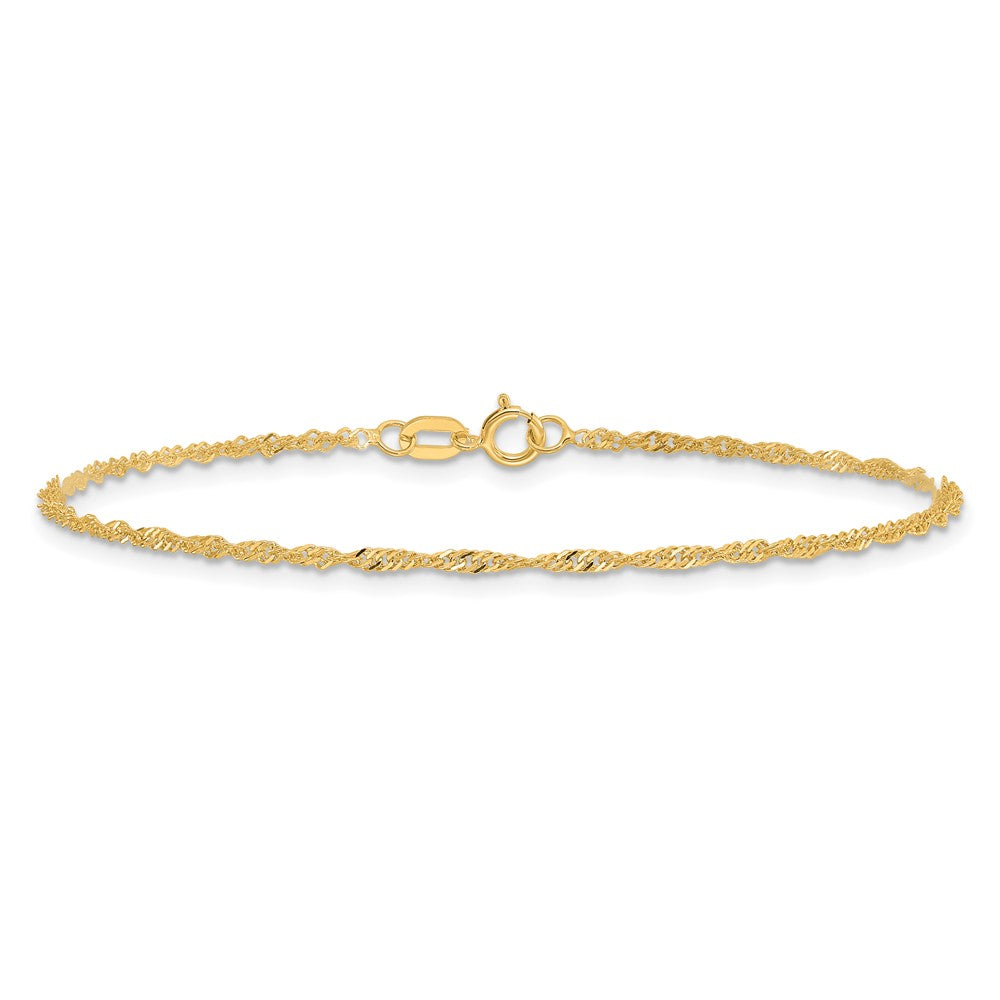 14k 1.4mm Singapore Chain Bracelet (0.69 grams)