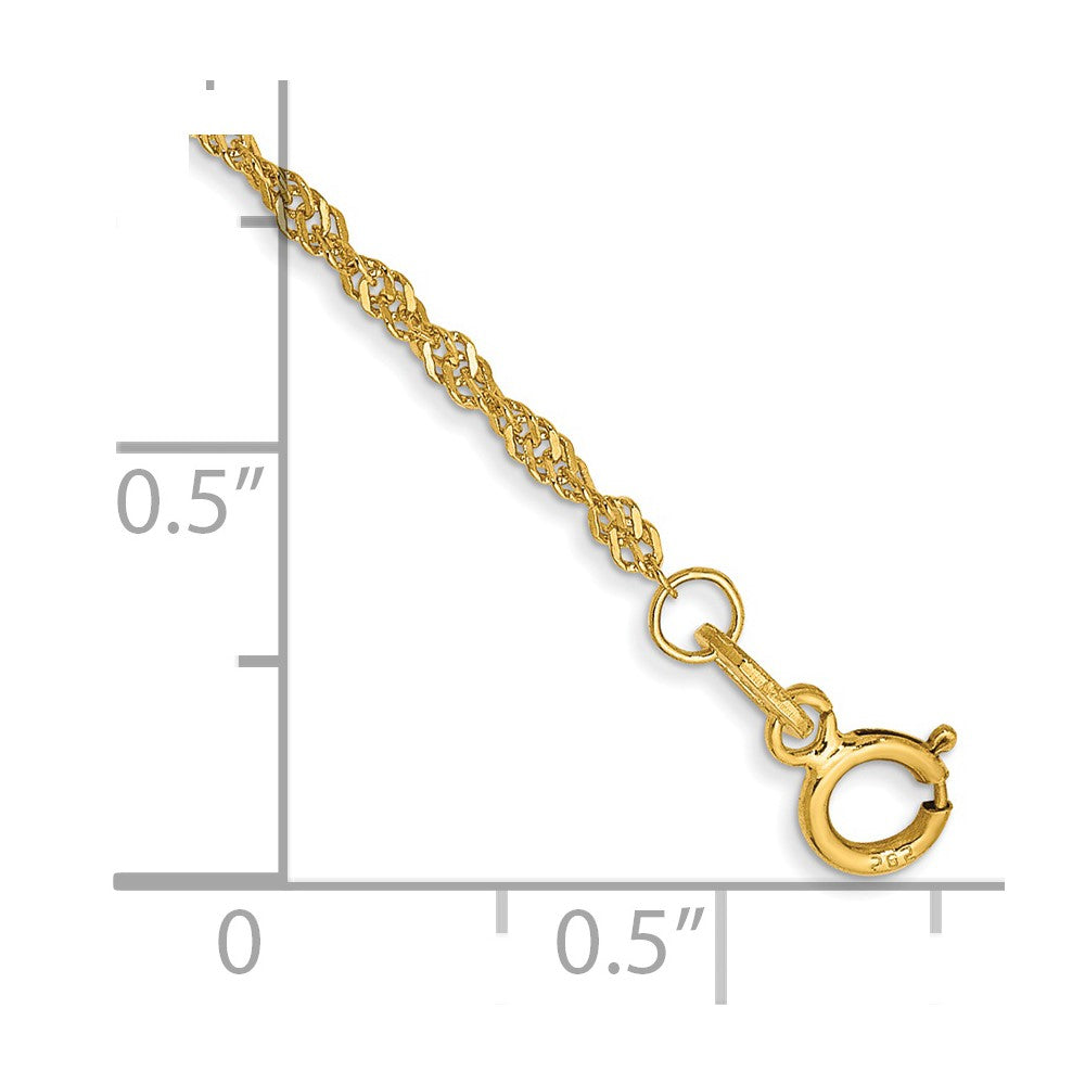 14k 1.4mm Singapore Chain Bracelet (0.69 grams)