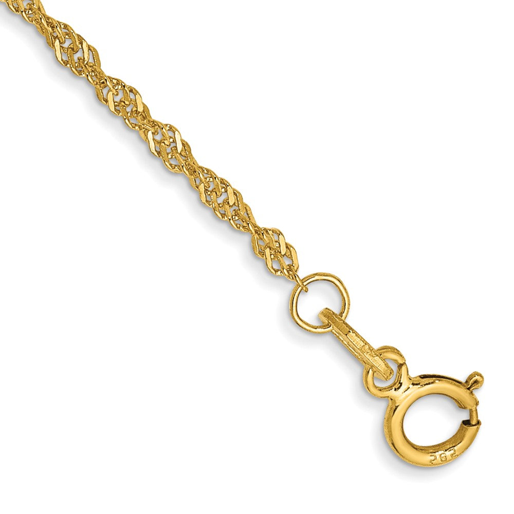 14k 1.4mm Singapore Chain Bracelet (0.69 grams)