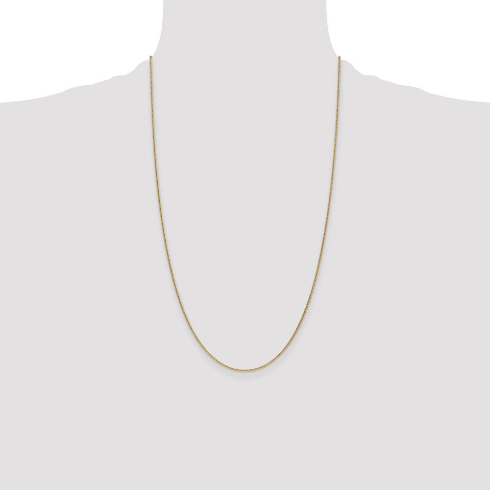 14k 1mm Round Open Link Cable Chain (1.59 grams)