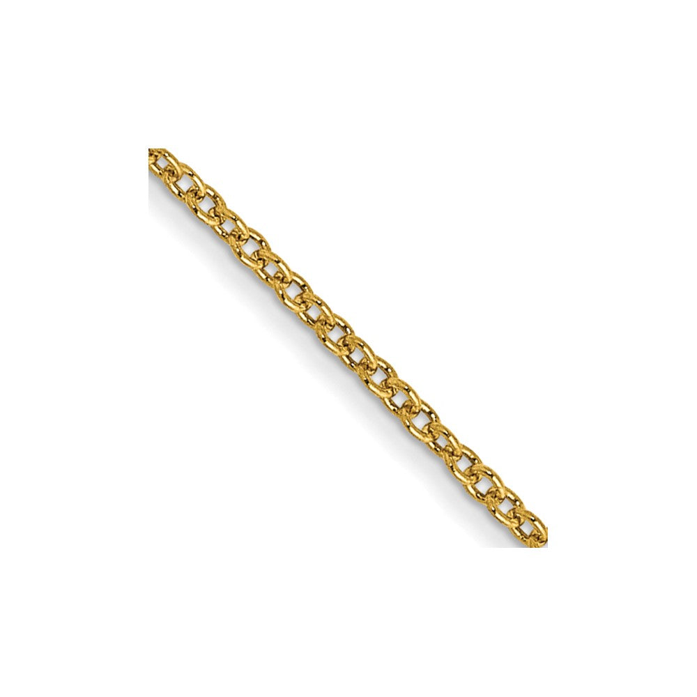 14k 1mm Round Open Link Cable Chain (1.59 grams)