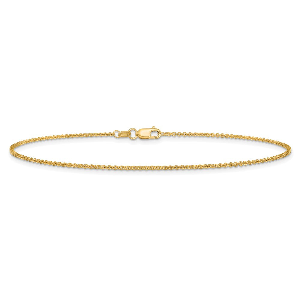 14k 1.4mm Round Open Link Cable Chain Bracelet (1.53 grams)